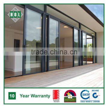 Entrance aluminum sliding door, lowE glass, dark color