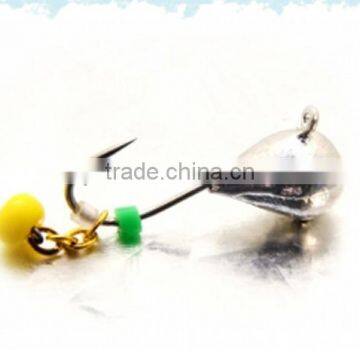 Silver chain with beads ice jig wholesale tungsten ice fishing jigs