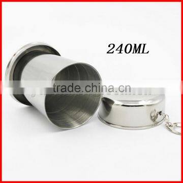 Wholesale Stainless Steel Folding Cup Folding Telescopic Cup Outdoor Folding Cup 304 Folding Cup Camping Climbing on Foot photo-3