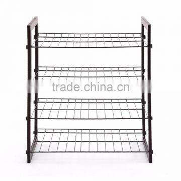 Vivinature 12-pair Shoe Rack Black Steel Wire With Wood Frame photo-5