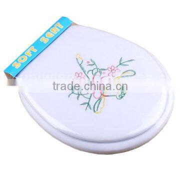 Embroidered PVC SOFT Toilet Seat Cover for Adult, 17"/19" Embroidered PVC Soft Toilet Seat, Embroidered Pvc Soft Seat photo-2