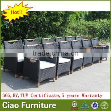 Luxury Outdoor Extended Glass Dining Table and Teakwood Chairs photo-6