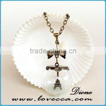 Romantic Elegant Jewelry/ Mini Glass Globe Bottle/ Glass Ball Pendant Necklace photo-6
