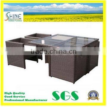 Rattan Dining Cube Set alibaba wholesale Restaurant Tables and Chairs