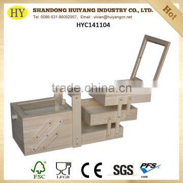 wholesale custom foldable wooden sewing box