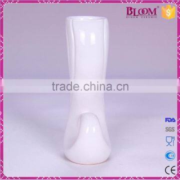 White Ceramic Craft Decoration Flower Vase Stand photo-2