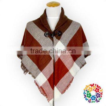 Wholesale Blanket Scarf Check Print Shawl Warm Cotton Cape Shawl photo-4