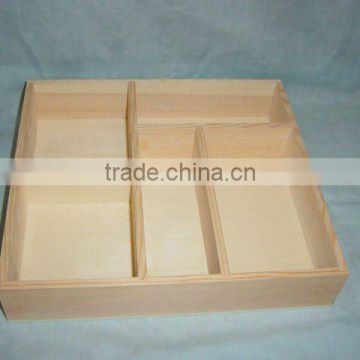 high quality pine wooden box,wooden tray with different tabula