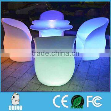 Plastic LED Bar Table Color Changing Led Flower Design Table photo-3