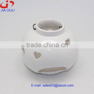Factory Price Home Decoration White Ceramic Hurricane Lamp