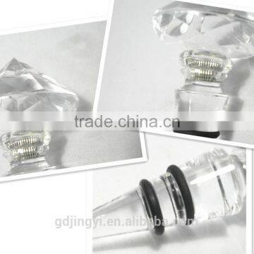 LED Plastic Clear Crystal Manufacture Diamond Wine Bottle Stopper photo-4