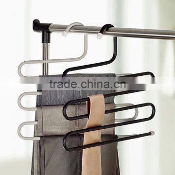 High Quality 5 Tiers S-shaped Multi Trousers Towels Hangers Wardrobe Metal Racks photo-3