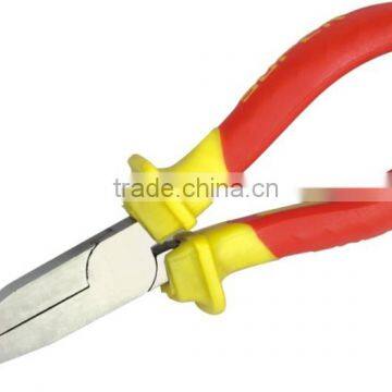 European type double color PVC handle flat nose pliers