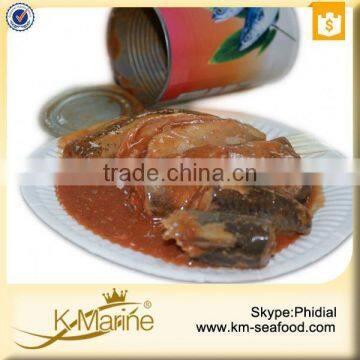 New Processing Halal Canned Mackerel Fish in Tomato Sauce