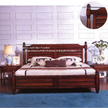 Real rubber solid wood Double bed in Leisure design for Apatment interior fitout furniture