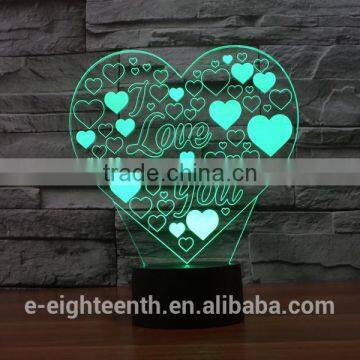 2016 Best Seller Customize Logo Awsome Visual Illusion Light Touch Panel 3D Led Night Lights for Indoor Decoration photo-3