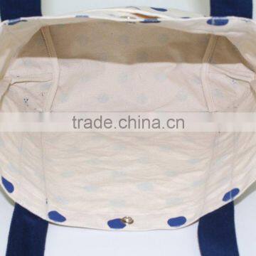 2017 Canvas Tote Bag for Female - Polka Dot Print- Made in India photo-3