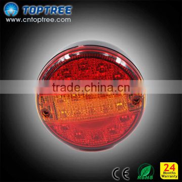 Red round 12 24 volt truck lights ip68 4 inch led tail stop brake light