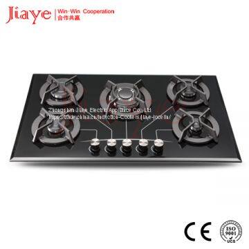 Tempered glass gas hob/90cm kitchen gas stove/Built in 5 burner gas cooker JY-G5052