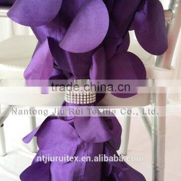 35cm*200cm 3D Taffeta Chiavari Chair Sash 20PCS A Lot Free Shipping (Purple Wafer & Cream Leaf Shape) 2 Style Can Be Choose photo-4