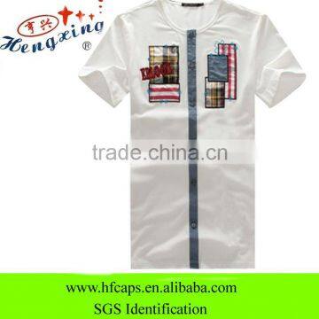 Fashion style men 100% cotton causal promotional cheap plain white t-shirts