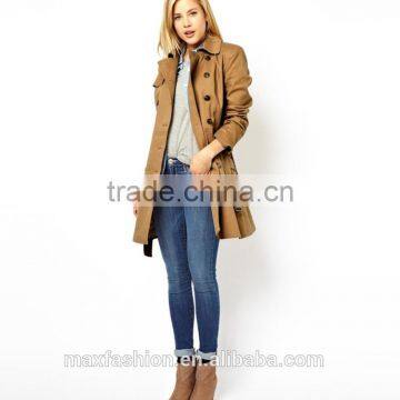 China Custom-made Winter Coat,OEM Brand Fashionable Lady Coat,2015 Hot-sale Trench Coat for Women photo-2