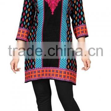 Canvas Crepe Glamour Styles Printed Kurtis photo-3