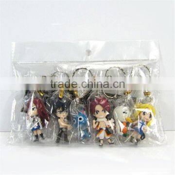 wholesale 6CM Anime souvenirs the fairy tail cartoon PVC keychain for children Collect hobby