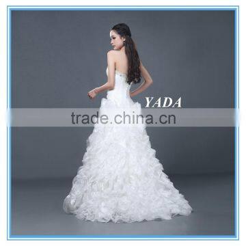New Model Off Shoulder Elegant Handmade Beaded Wedding Dress 2016 photo-3