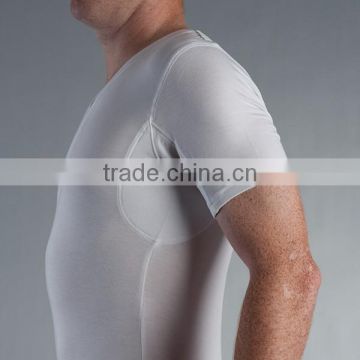 Men's t-shirt with sweat guard armpit pads