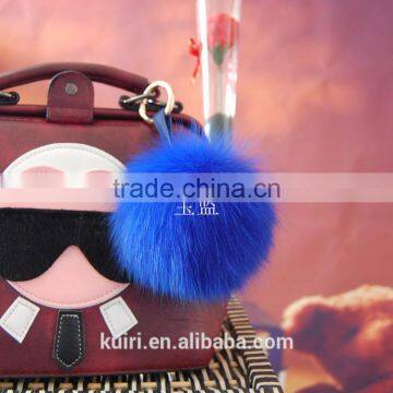 Wholesale for Handbag Material Fox Fur Pom Poms Keychain Fox Fur Plush Fur Balls Bag Charms photo-6