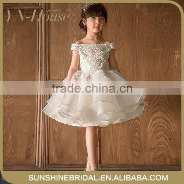 Free shipping 2016 kids birthday party dress flower girl dresses of 11 years old