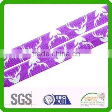 wholesale heat transfer print foldover elastic for wristband headband