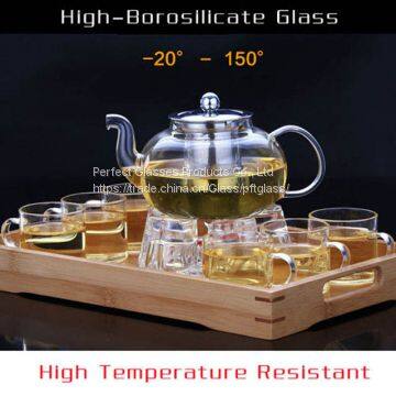 Wholesale Handmade 600ML,800ML Tempered Glass Tea & Coffee Pot Tea Maker Infuser With Stainless Steel Basket photo-2