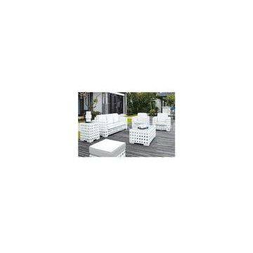 White Mesh Rattan Sofa Set Modern Outdoor Patio Furniture Water Resistant