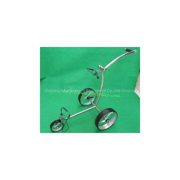 2014 classic wave design hot Stainless Steel push golf trolley