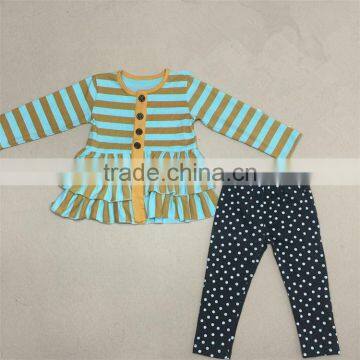 Top fashion custom design stripes fold kids clothes girls