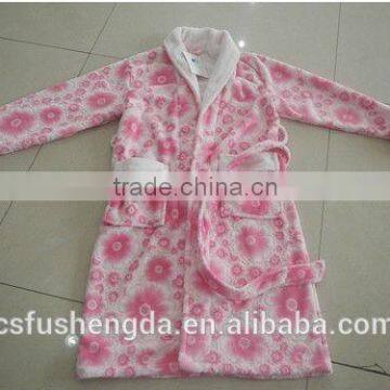 Changshu Wholesale High Quality 3D Printed Coral Fleece Bathrobe/night Dress