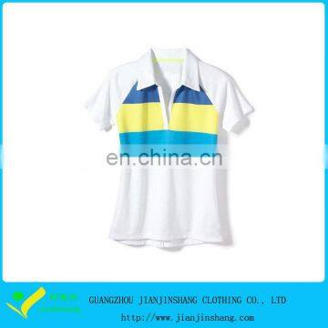 Golf Clothing Professional Manufacturer Woman's Striped Polo Shirts