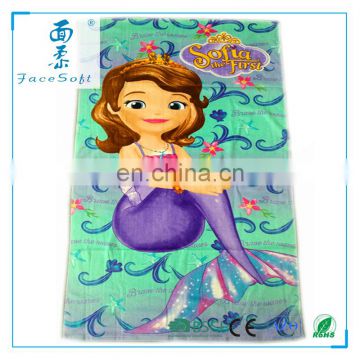 Promotional Frozen cartoon beach towel/European testing standard quality reactive printed kids bath towel