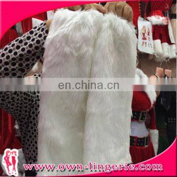 Adult decoration faux animal fur leg warmer,high quality long fur christmas leg warmers