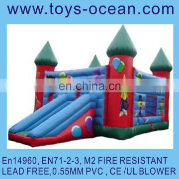 Newest funny clown Inflatable castle dry slide for kids and adults