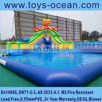 Sea inflatable water park with swimming pool for kids