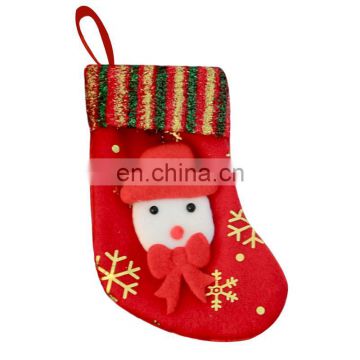 8CM*17CM Medium Non-woven Cloth Snowflakes Printing Bright Color Stripe Decoration Christmas Stockings - Snowman