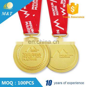 Customer logo cheap custom gold plated metal medal produce