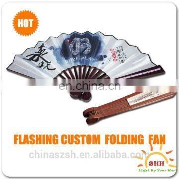 Colorful Chinese LED hand fan with customized logo for beauty