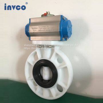 INVCO Price Wafer Connection Pneumatic PP Butterfly Valve for Water ,weak Acid and Weak Base photo-4