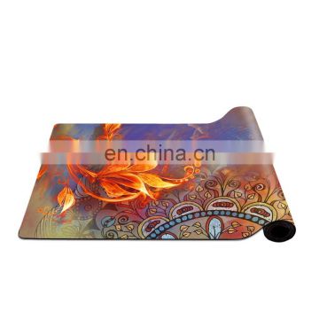 Eco friendly high quality custom print suede natural rubber yoga mat