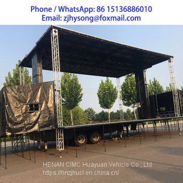 12 m roadshow mobile stage truck trailer  for sale