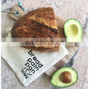 Thick and tightly woven hemp fabric food safe produce bag for bread